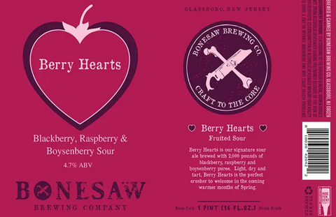 Bonesaw Berry Hearts Sour (4pk 16oz Cans)