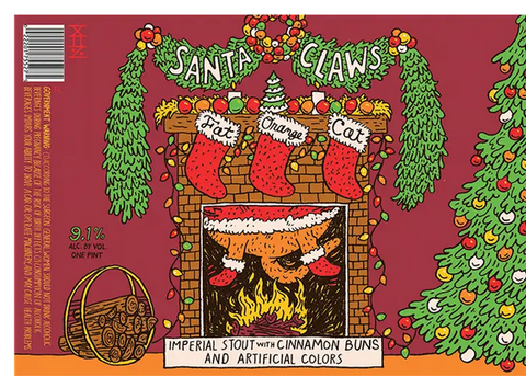 Fat Orange Cat Santa Claws Stout 16oz