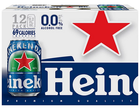 Heineken 0.0% Non-Alcoholic Beer (12pk 12oz cans)