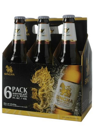 Singha Thai Beer (6pk-11.2oz Bottles)