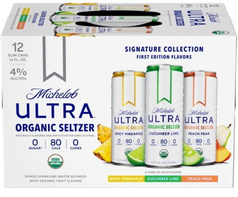 Michelob Ultra Hard Seltzer, Organic, Signature Collection - 12 pack, 12 fl oz slim cans