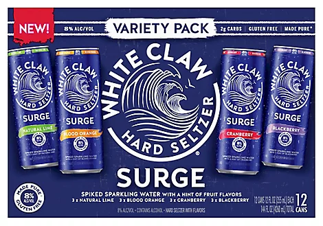 White Claw Hard Seltzer Surge Variety Pack (12pk-12oz Cans)